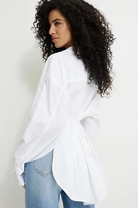 Monroe Cinched Oversized Poplin Shirt