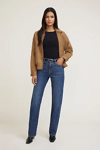 Jean à taille haute et jambe droite Cara