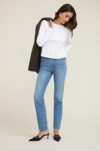 Boxy Cotton Long Sleeve T Shirt