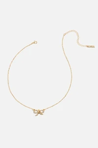 Gem Knotted Bow Necklace