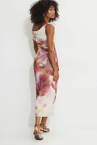Off Shoulder Mesh Maxi Dress