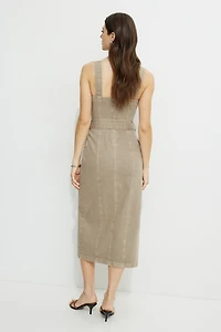Robe safari maxi en denim