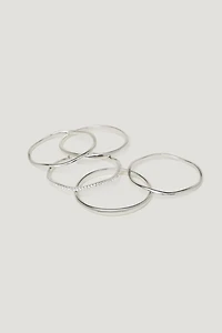 Ensemble de 5 bracelets rigides à pierres