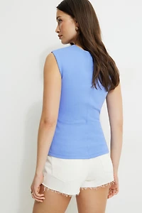 Cinch Waist Cotton Tank Top