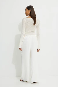 Pantalon à enfiler jambe large