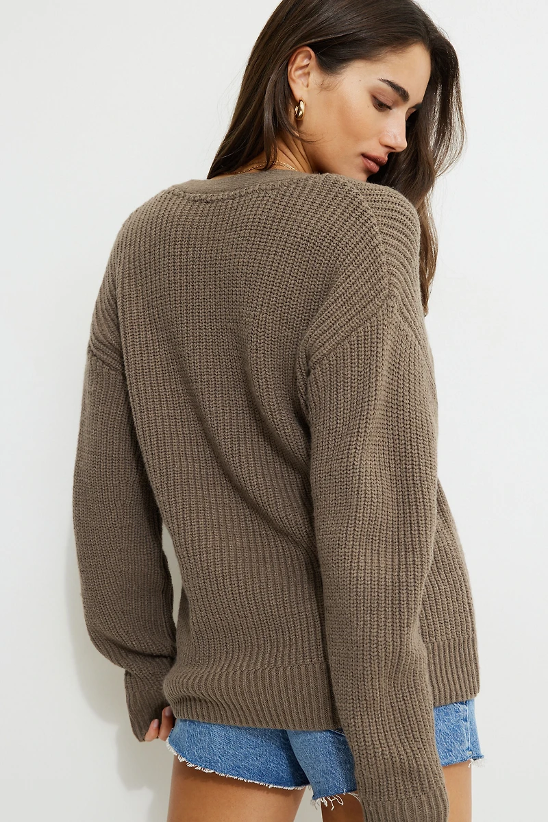 Boxy V Neck Cardigan