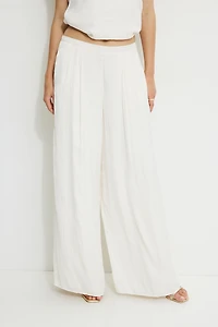 Crinkle Satin Wide Leg Pants