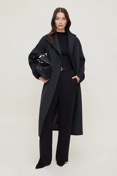 Belted Wool Wrap Coat