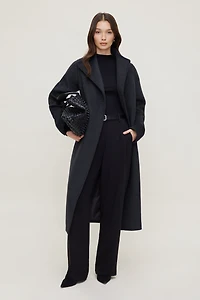 Belted Wool Wrap Coat