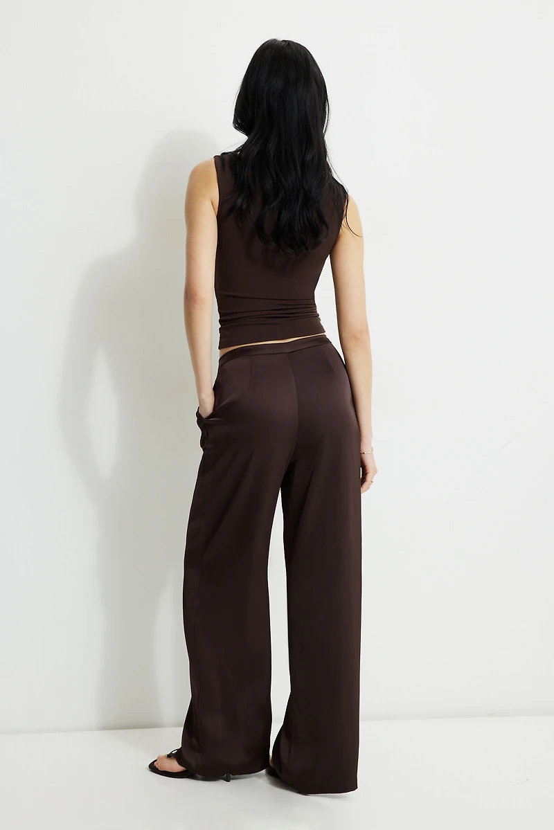 Wide Leg Satin Pants