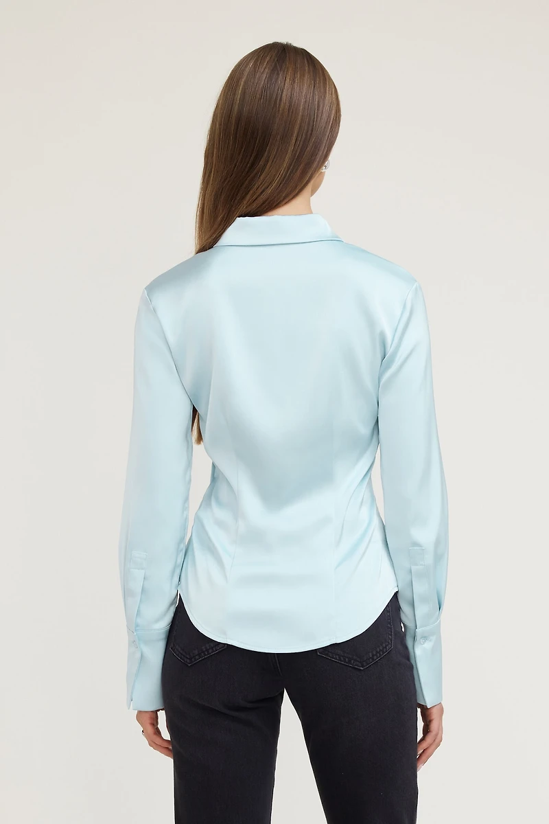 Chemise ajustée en satin Eva