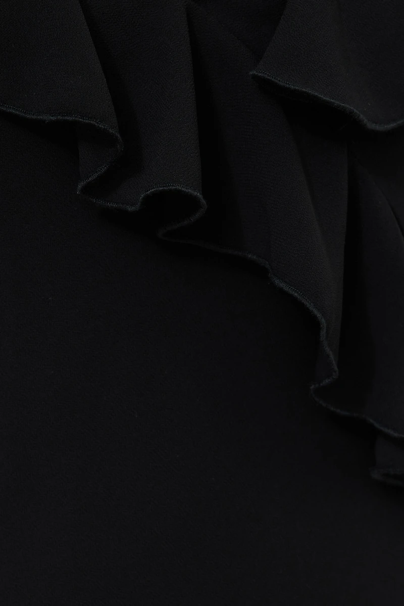 Robe maxi en chiffon à volants