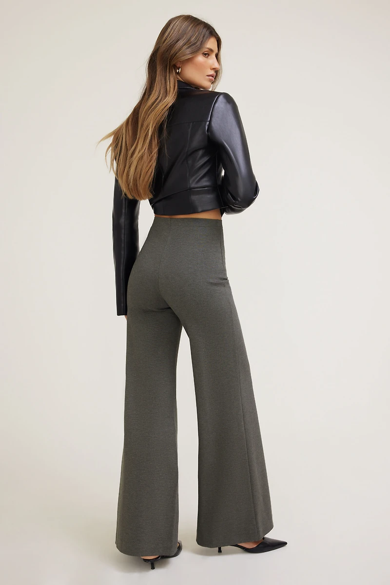 Pantalon à jambe large en tricot point de Rome