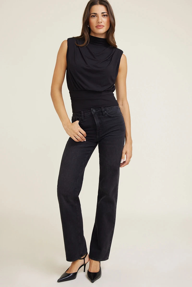 Haut à col montant avec épaulettes