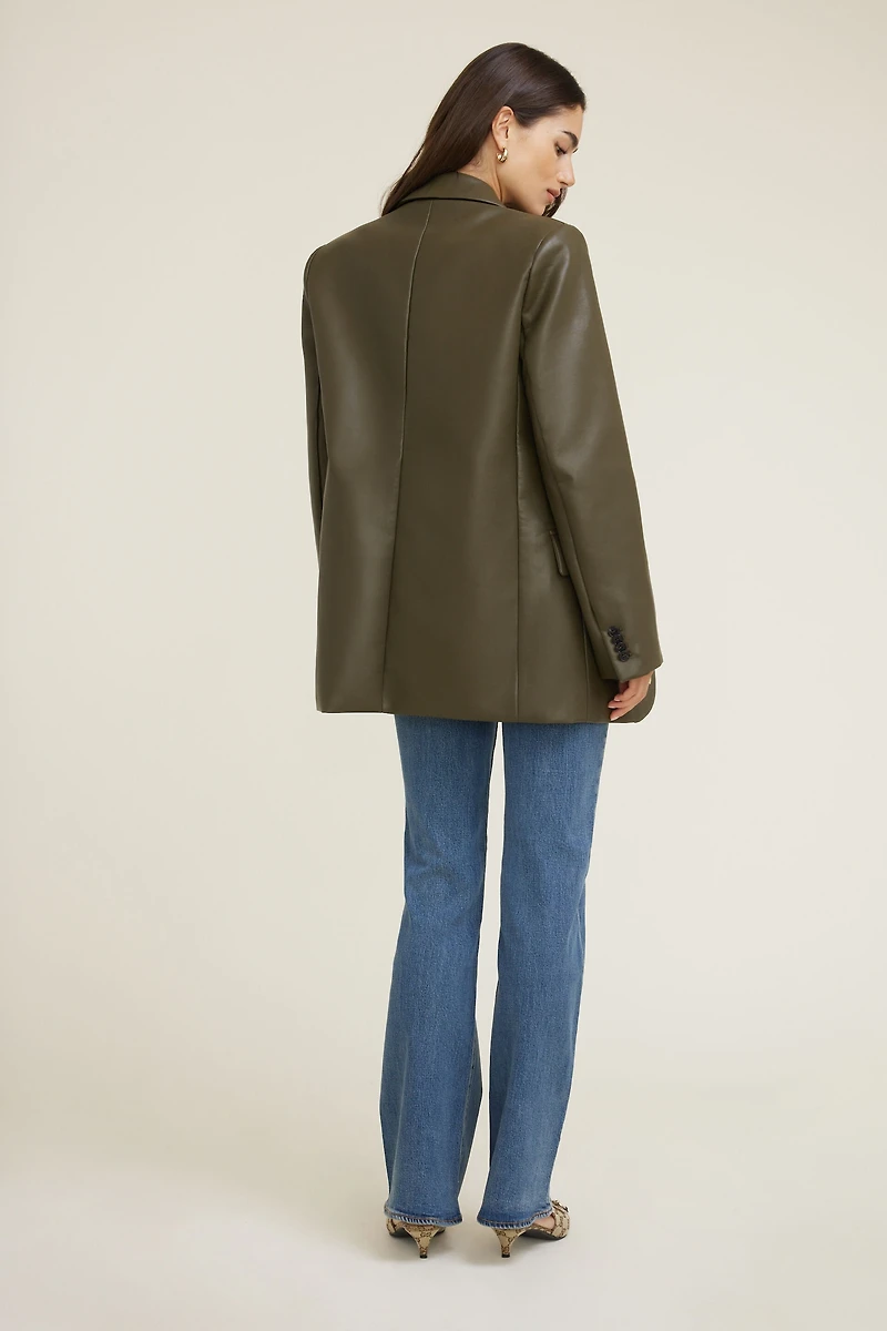 Oversized Faux Leather Blazer