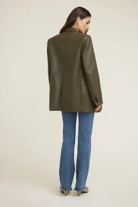 Oversized Faux Leather Blazer