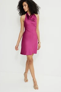 Halter Satin Mini Dress