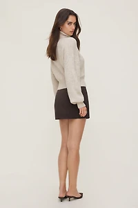 Fitted Satin Mini Skirt