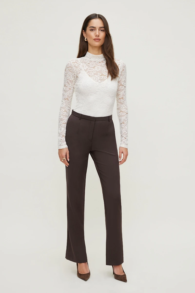 Mock Neck Lace Bodysuit