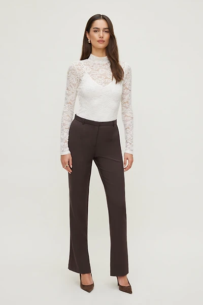 Mock Neck Lace Bodysuit