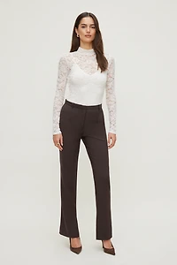 Mock Neck Lace Bodysuit