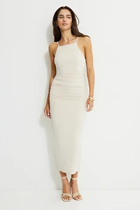 Robe maxi froncée en jersey Ines