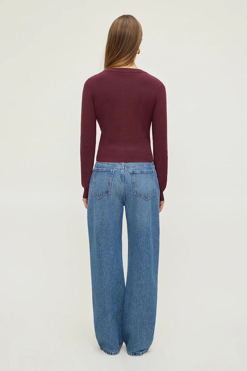 Cardigan à col rond Rebecca