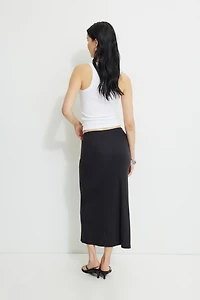 Jupe midi de style nuisette en jersey à picot