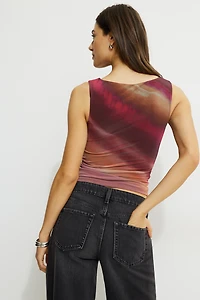 Nola Printed Mesh Tank Top