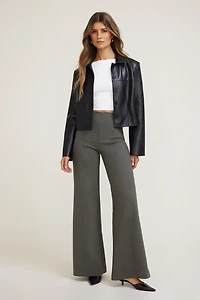 Pantalon à jambe large en tricot point de Rome