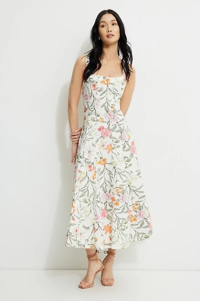 Robe maxi Capri en popeline