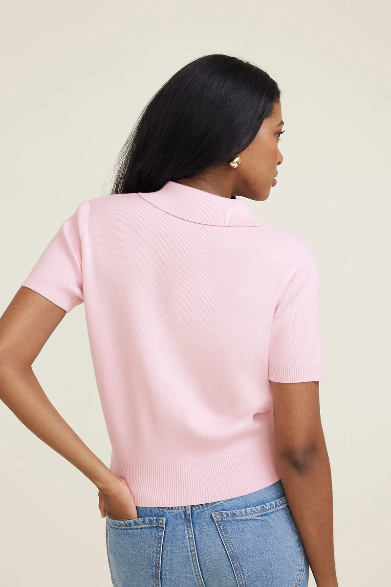 Polo Crewneck Cardigan
