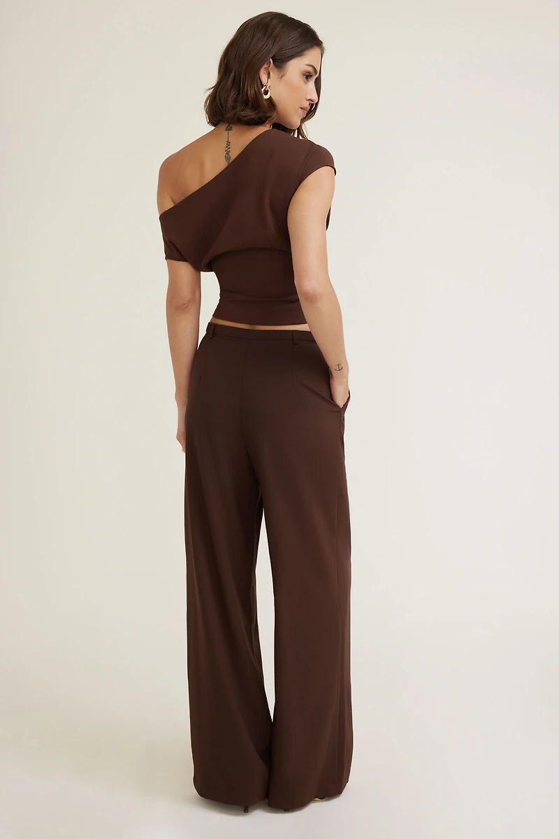Pantalon plissé à jambe large
