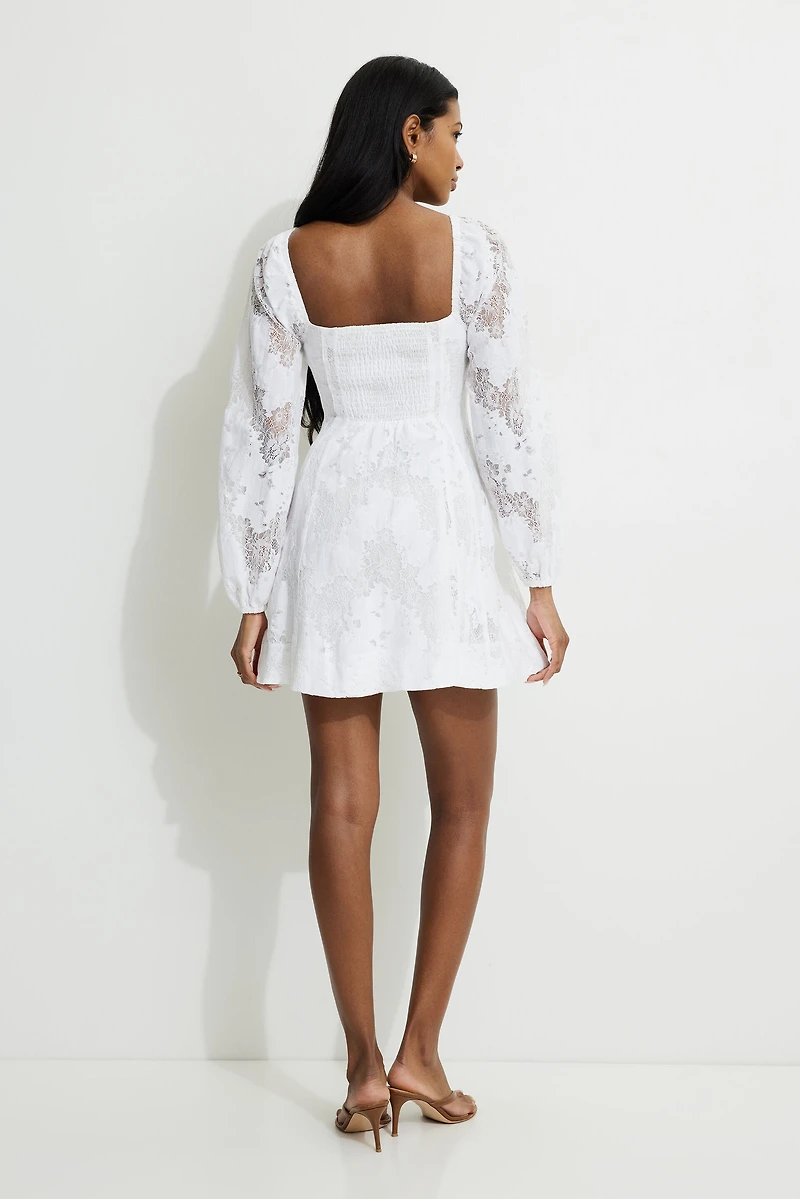 Amelie Balloon Sleeve Mini Dress