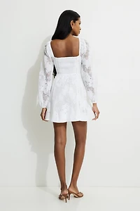 Amelie Balloon Sleeve Mini Dress