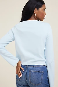 Boxy Cotton Long Sleeve T Shirt