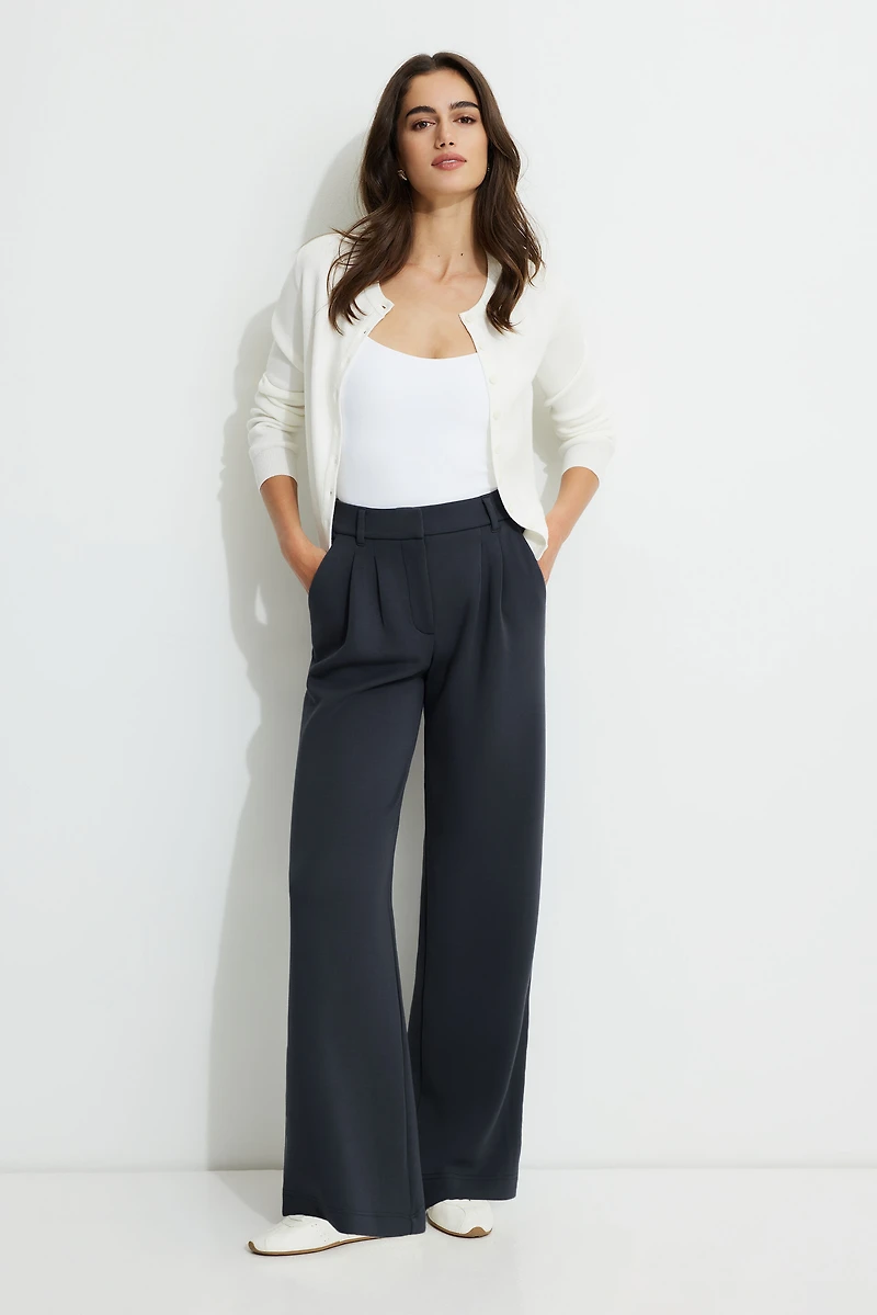 Pantalon à jambe large en scuba Anywear Alex