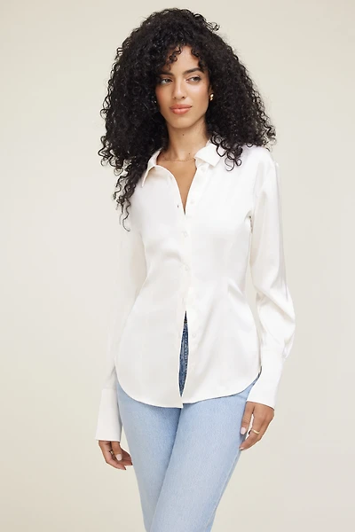 Eva Cinched Satin Shirt
