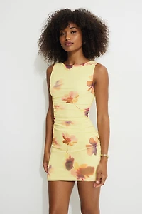 Katia Ruched Mesh Mini Dress