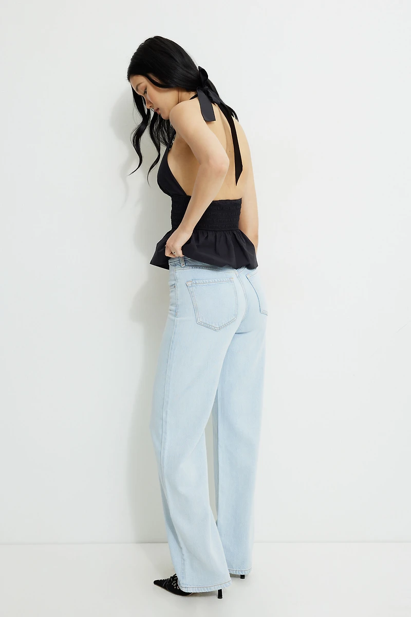 Jean à taille haute et jambe large en Tencelᵐᶜ Heidi