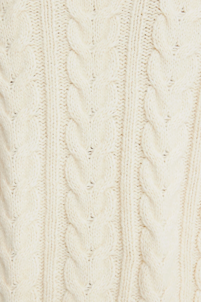 Cable Knit Mock Neck Sweater