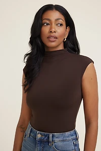 Justaucorps à manches courtes et col montant Sculpt