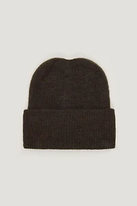 Tuque repliée en tricot