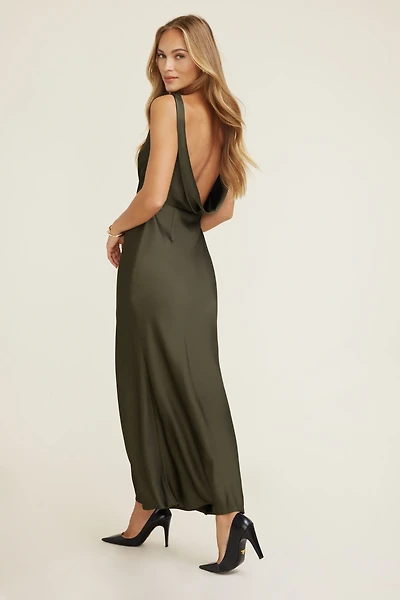 Robe nuisette maxi en satin Nora