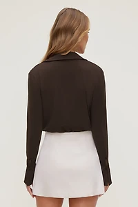 Justaucorps sculptant à collet