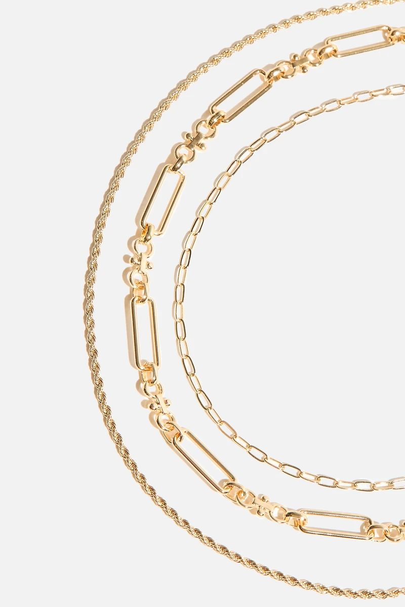 Ensemble de 3 colliers en chaîne déco