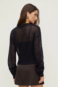 Chandail à manches bouffantes en mohair de première qualit