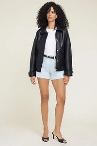 Blouson aviateur ample en faux cuir