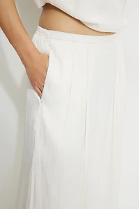 Crinkle Satin Wide Leg Pants