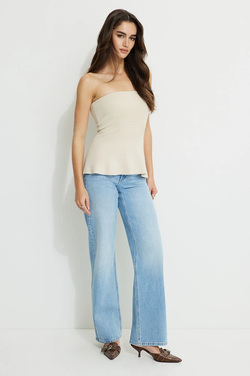 Ava Peplum Knit Tube Top